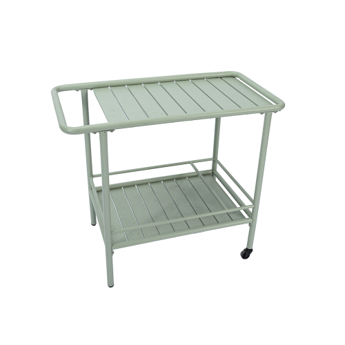 2-Tier Metal Serving Rolling Cart with Handle